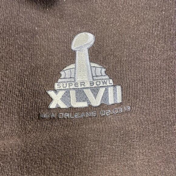 2013 Cutter & Buck Super Bowl New Orleans Brown/Grey Quarter Zip Sweater Size XL - Picture 4 of 6